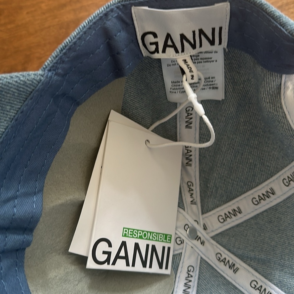 NWT Ganni Denim Cap  Hat | OS - Picture 6 of 8
